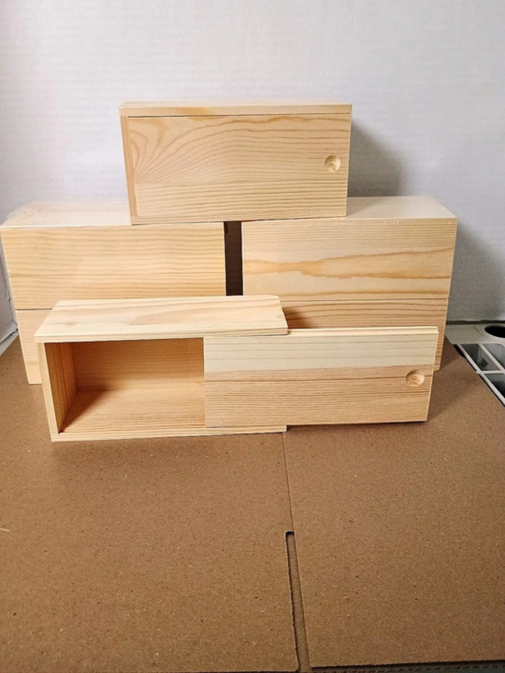 Unfinished Wooden Storage Organizer Set